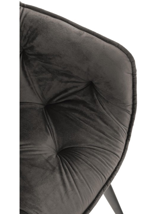 Chaise Tanna Velours, anthracite