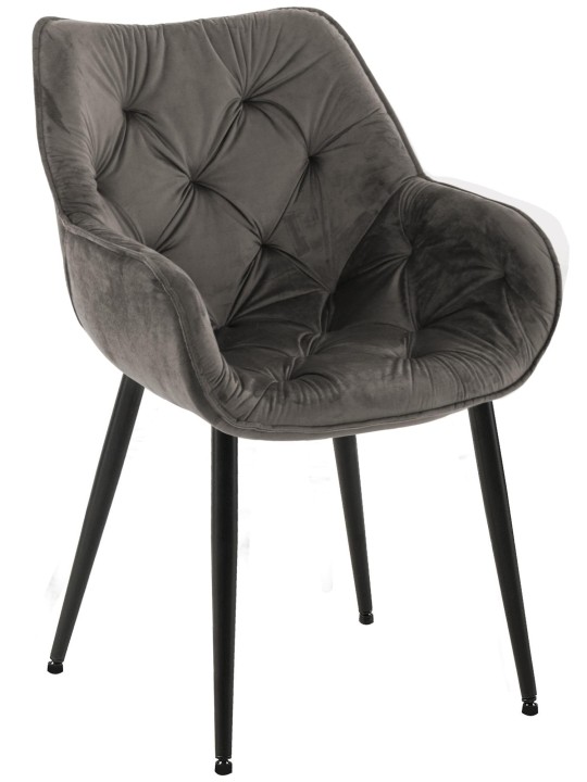 Chaise Tanna Velours, anthracite
