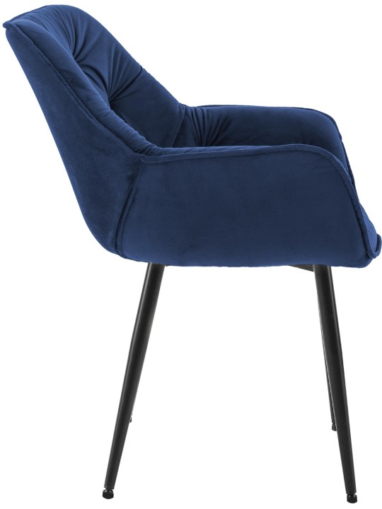 Chaise Tanna Velours, bleu foncé