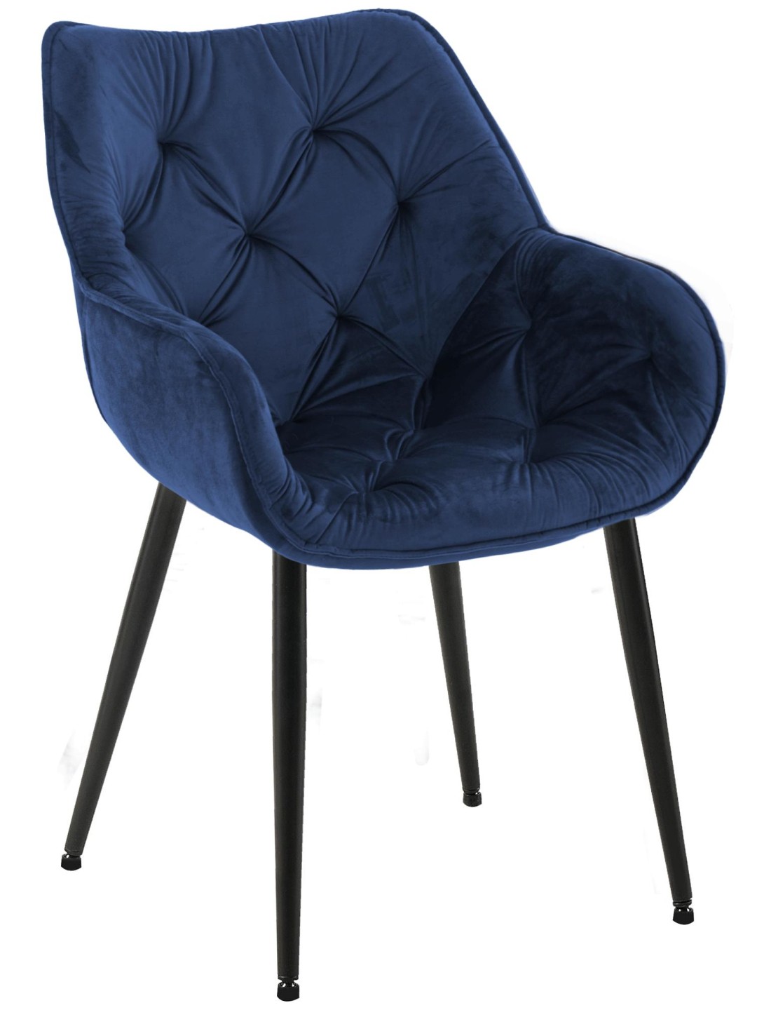 Chaise Tanna Velours, bleu foncé