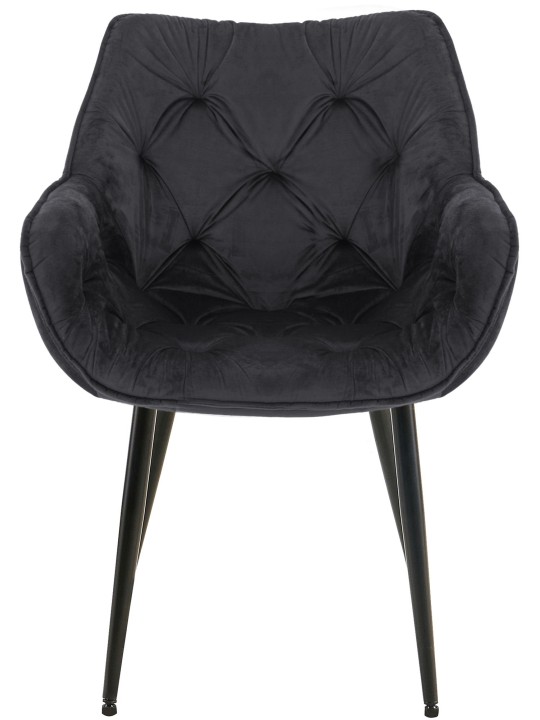 Lot de 2 chaises Tanna velours, noir
