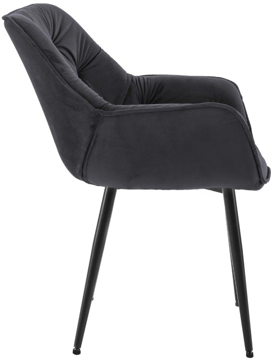 Lot de 2 chaises Tanna velours, noir