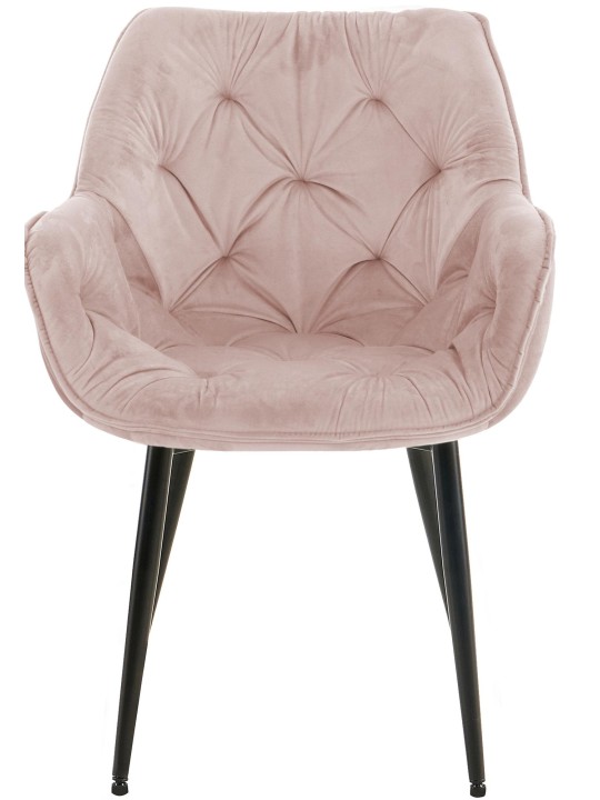 Lot de 2 chaises Tanna velours, rose