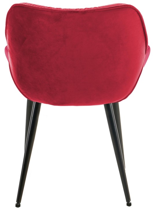 Lot de 2 chaises Tanna velours, rouge