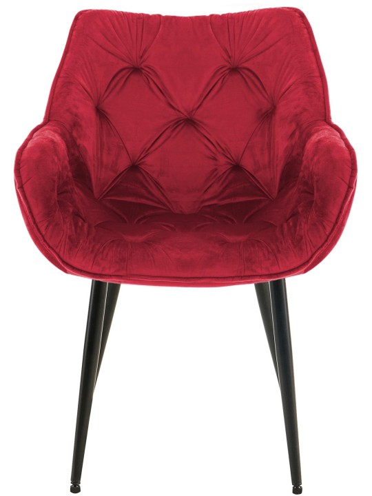 Lot de 2 chaises Tanna velours, rouge