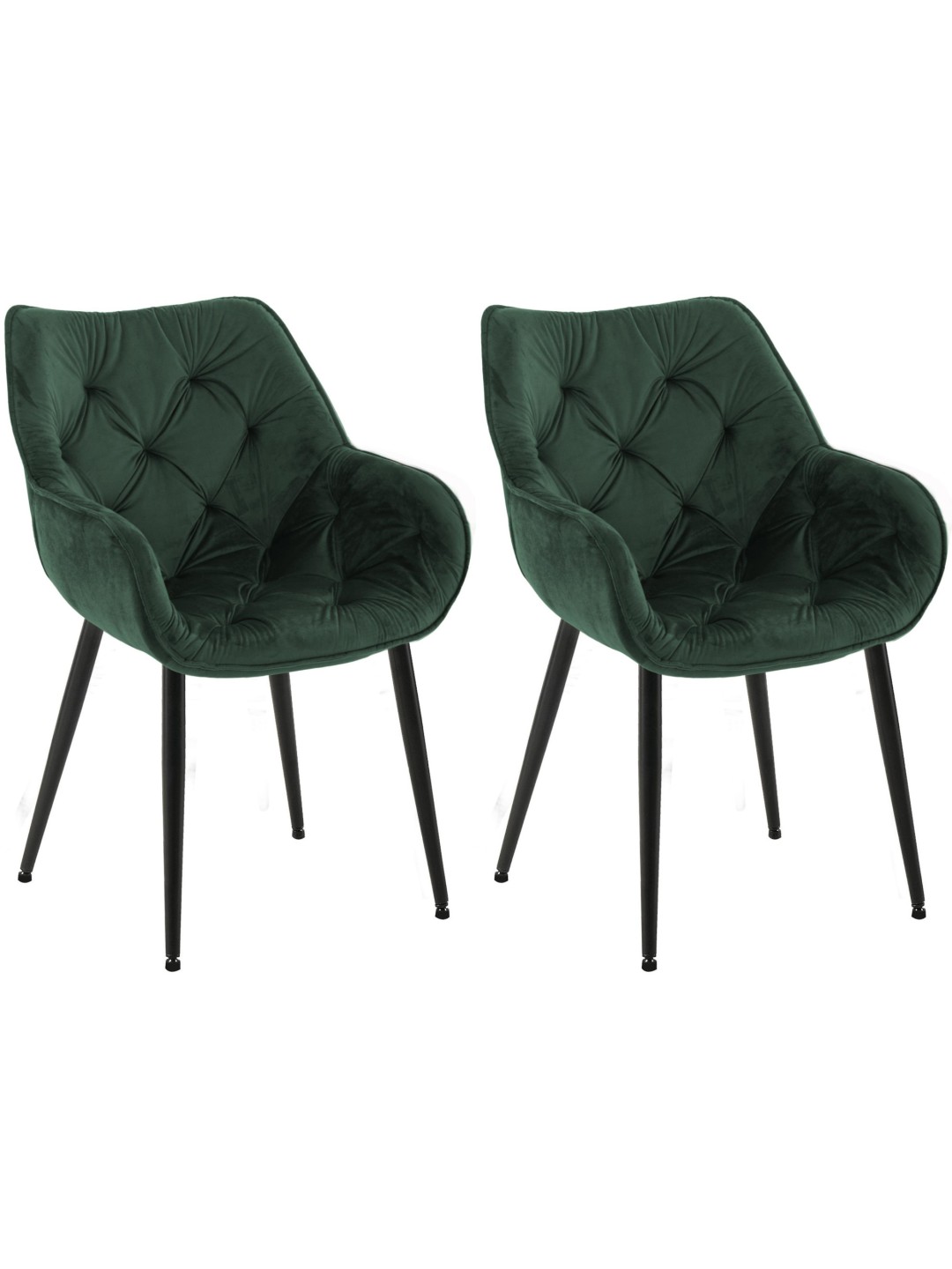Lot de 2 chaises Tanna velours, vert