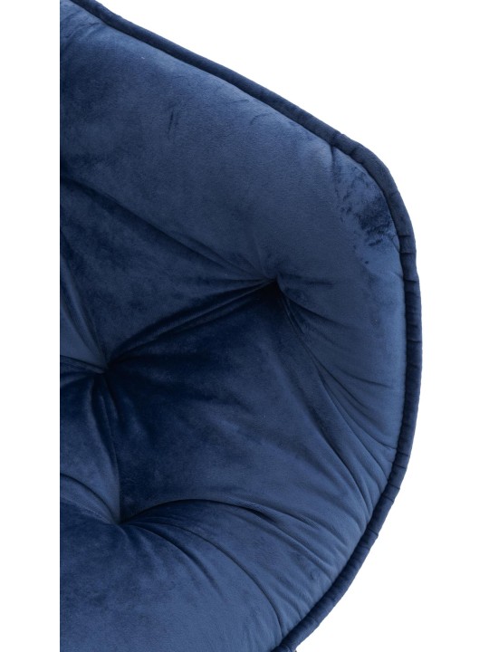 Lot de 2 chaises Tanna velours, bleu foncé