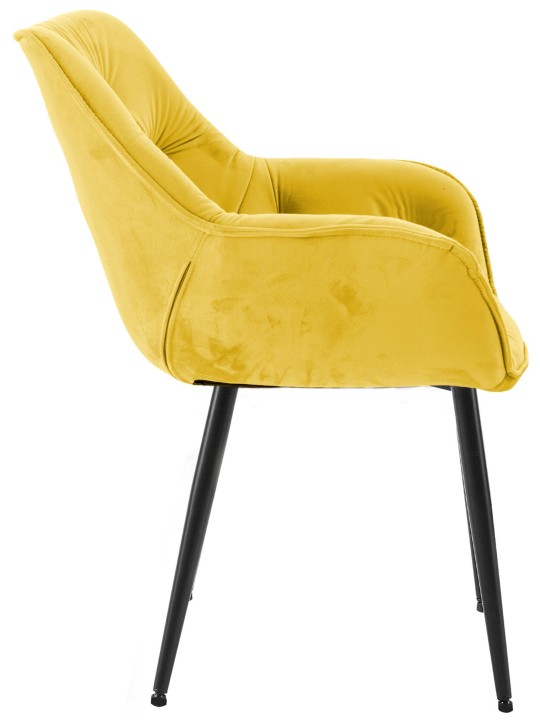 Lot de 2 chaises Tanna velours, jaune