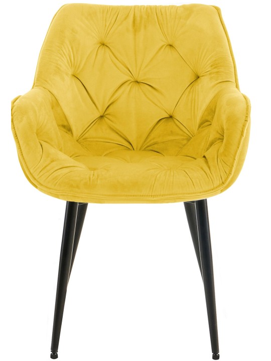 Lot de 2 chaises Tanna velours, jaune