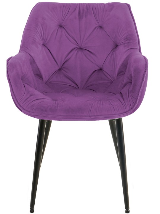 Lot de 2 chaises Tanna velours, lilas