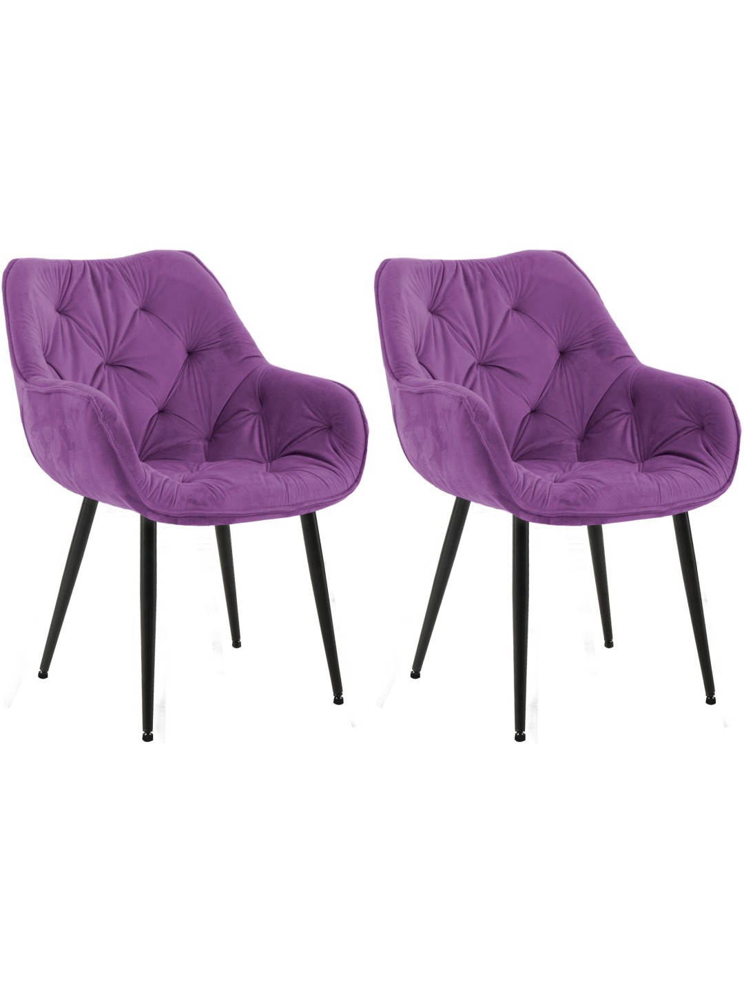 Lot de 2 chaises Tanna velours, lilas