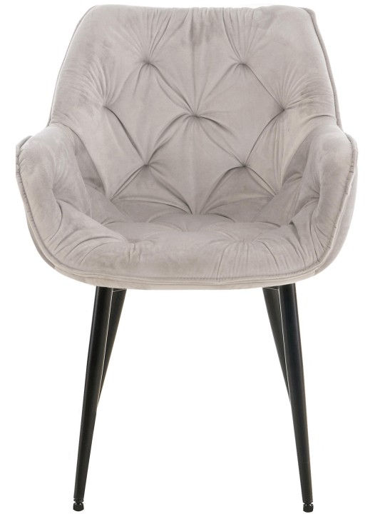 Lot de 4 chaises Tanna velours, gris Lot de 4 chaises Tanna velours, gris