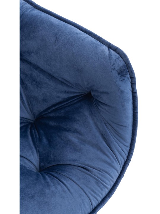 Lot de 4 chaises Tanna velours, bleu