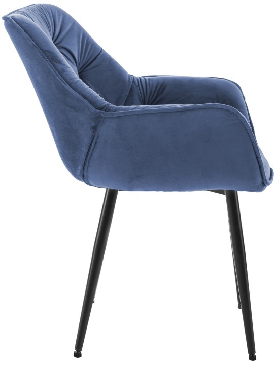 Lot de 4 chaises Tanna velours, bleu