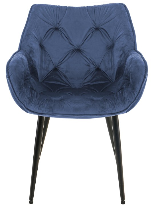Lot de 4 chaises Tanna velours, bleu