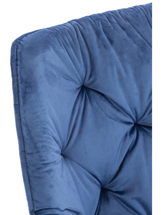 Lot de 4 chaises Tanna velours, bleu
