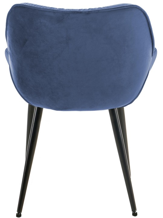 Lot de 4 chaises Tanna velours, bleu