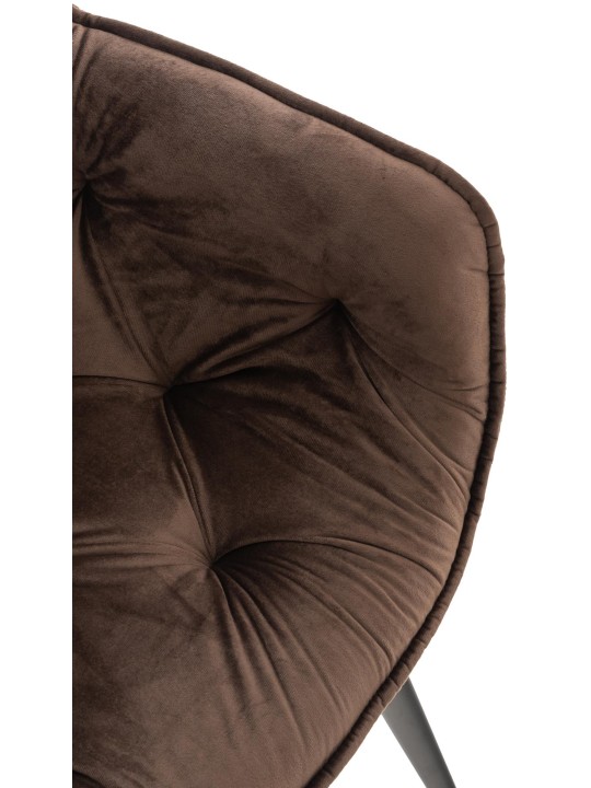 Lot de 4 chaises Tanna velours, brun