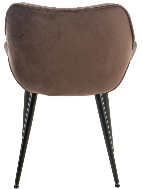 Lot de 4 chaises Tanna velours, brun
