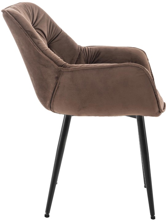Lot de 4 chaises Tanna velours, brun