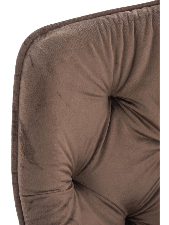 Lot de 4 chaises Tanna velours, brun