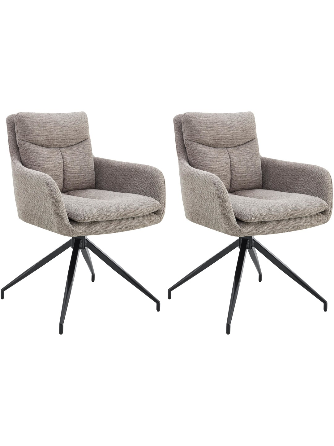 Lot de 2 chaises de salle à manger tissu Somers, taupe