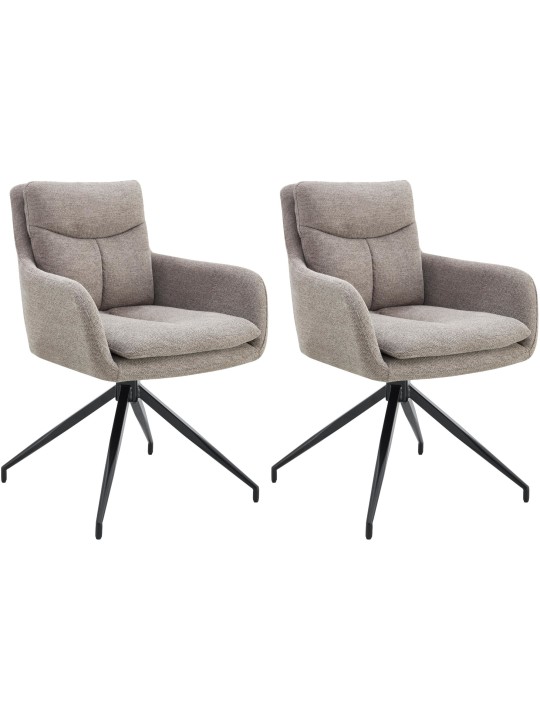 Lot de 2 chaises de salle à manger tissu Somers, taupe