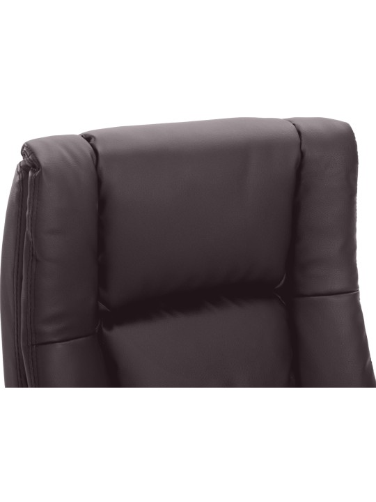Chaise de bureau XL Sparta simili cuir, brun