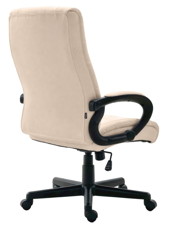 Chaise de bureau XL Sparta simili cuir, crème
