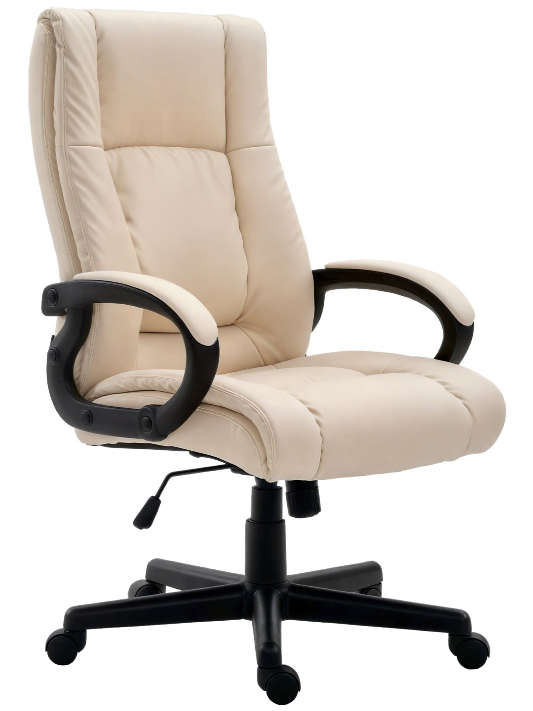 Chaise de bureau XL Sparta simili cuir, crème