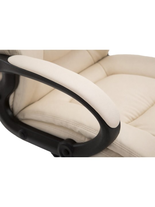Chaise de bureau XL Sparta simili cuir, crème