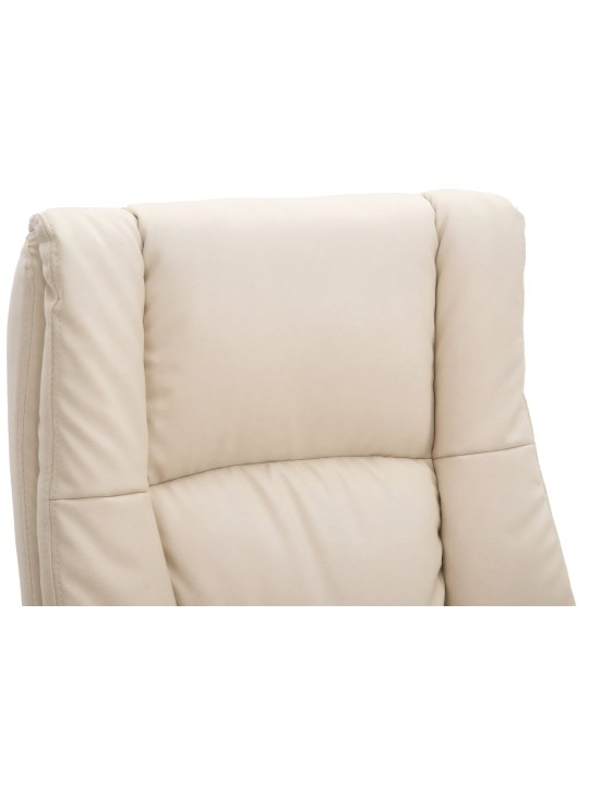 Chaise de bureau XL Sparta simili cuir, crème