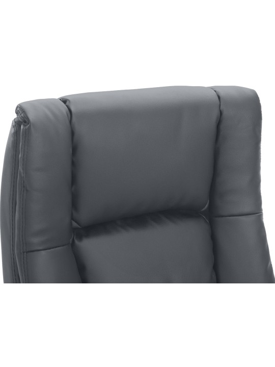 Chaise de bureau XL Sparta simili cuir, gris