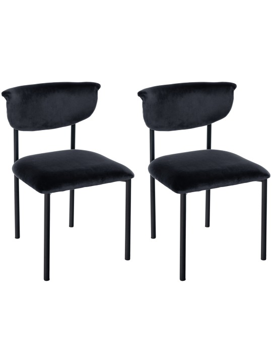Lot de 2 chaises visiteurs Gambell velours, noir