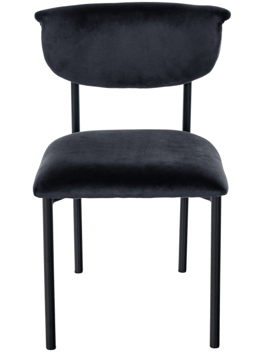 Lot de 2 chaises visiteurs Gambell velours, noir