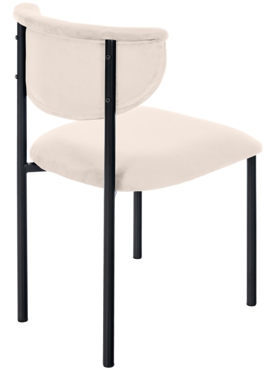 Lot de 2 chaises visiteurs Gambell velours, crème