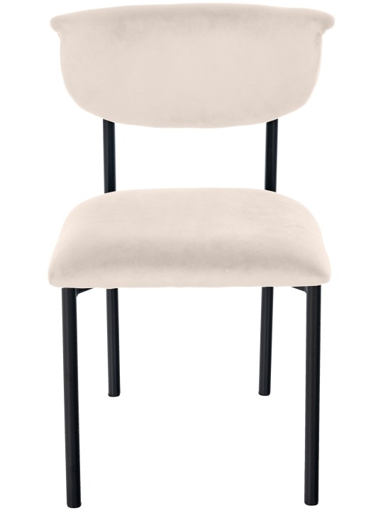 Lot de 2 chaises visiteurs Gambell velours, crème