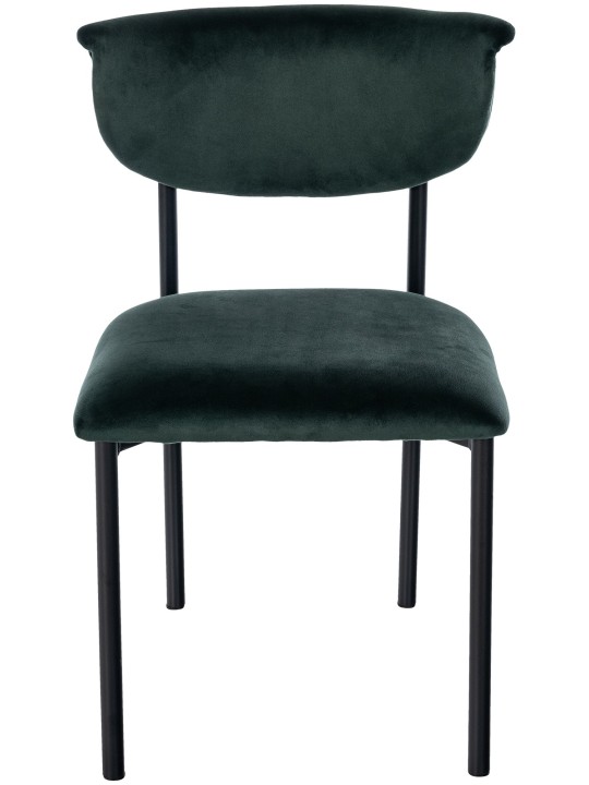 Lot de 2 chaises visiteurs Gambell velours, vert foncé