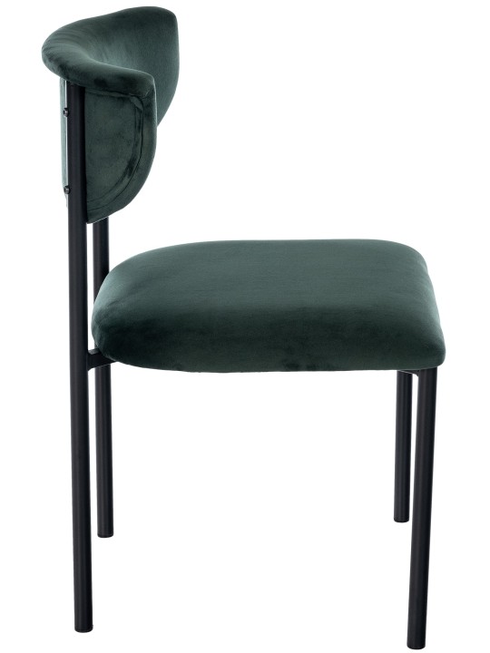 Lot de 2 chaises visiteurs Gambell velours, vert foncé