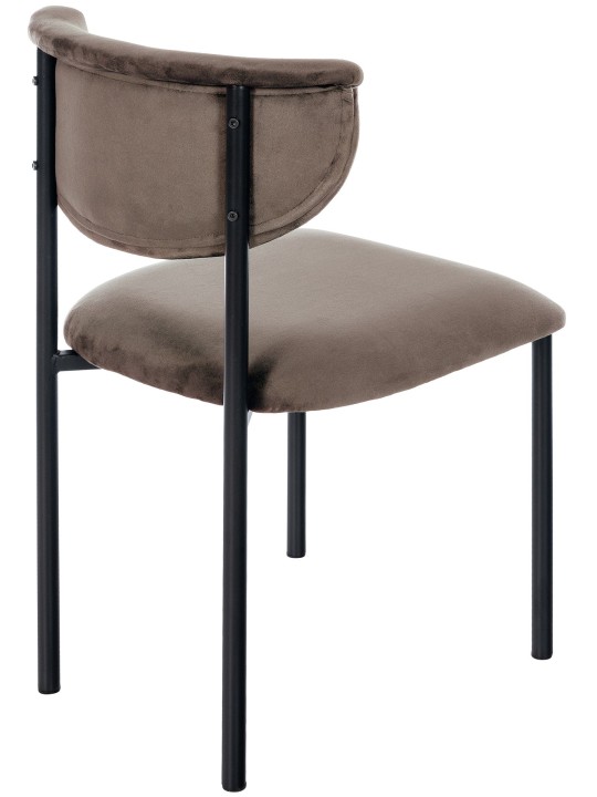 Lot de 2 chaises visiteurs Gambell velours, brun