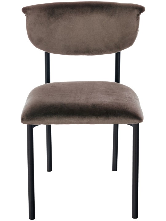 Lot de 2 chaises visiteurs Gambell velours, brun