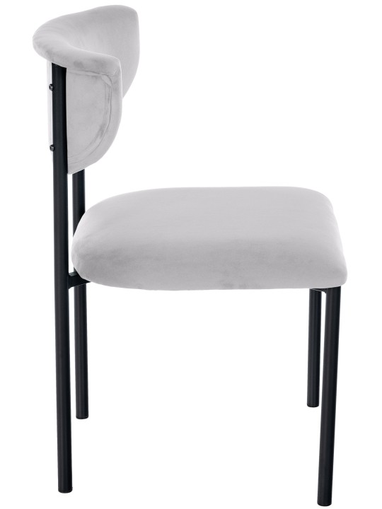 Lot de 2 chaises visiteurs Gambell velours, gris Lot de 2 chaises visiteurs Gambell velours, gris