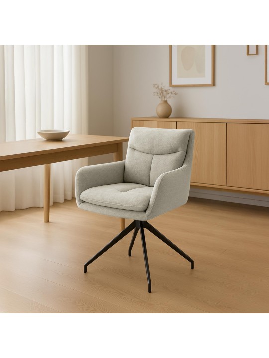 Chaise de salle à manger tissu Somers, crème Chaise de salle à manger tissu Somers, crème