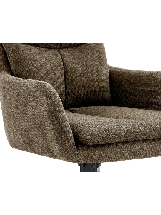 Chaise de salle à manger tissu Somers, brun