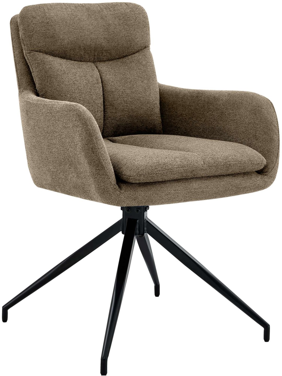 Chaise de salle à manger tissu Somers, brun