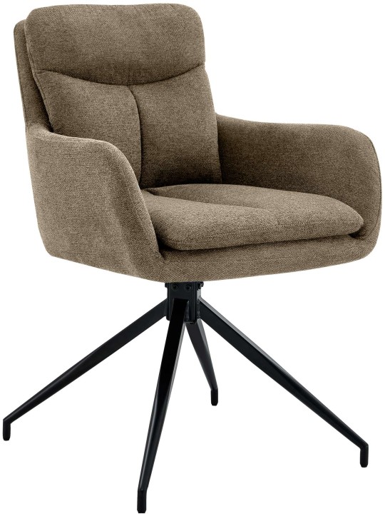 Chaise de salle à manger tissu Somers, brun