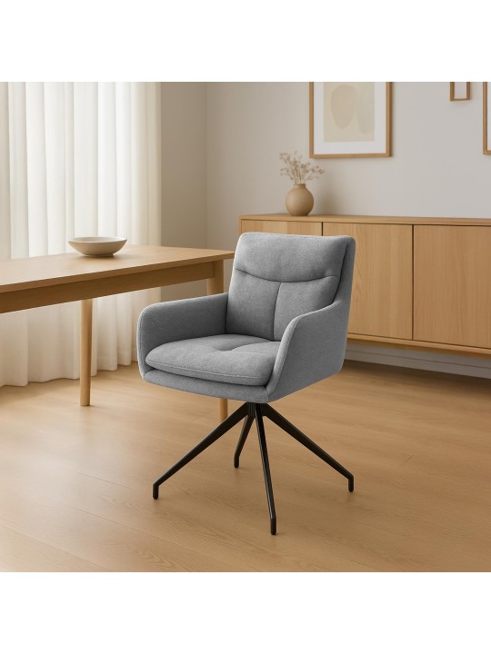 Chaise de salle à manger tissu Somers, gris clair Chaise de salle à manger tissu Somers, gris clair