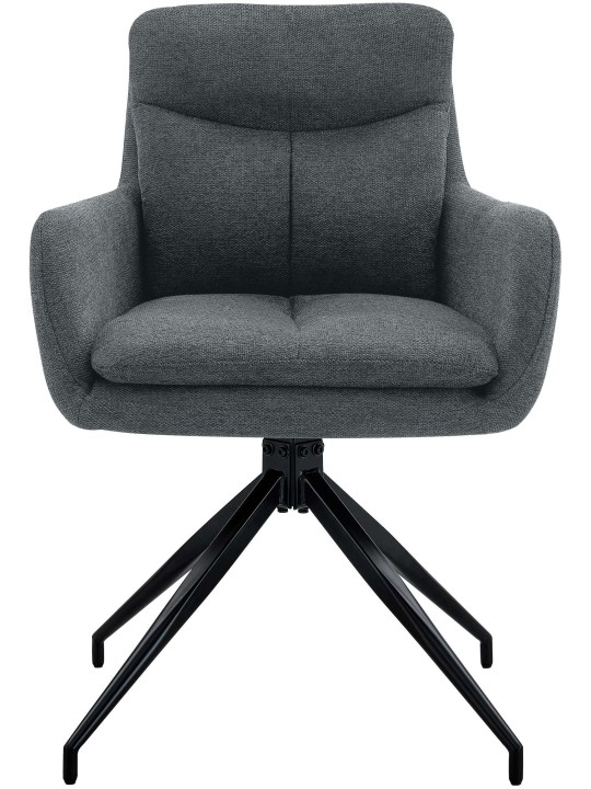 Chaise de salle à manger tissu Somers, gris foncé