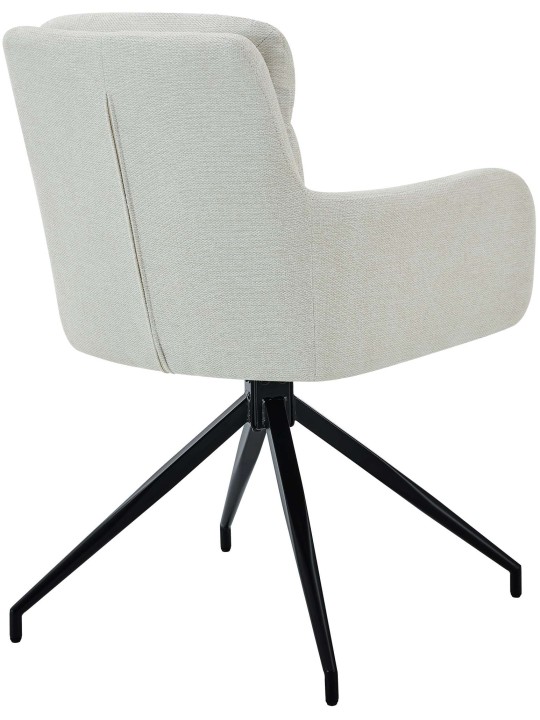 Lot de 2 chaises de salle à manger tissu Somers, crème