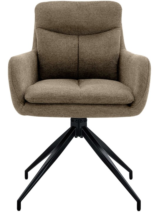 Lot de 2 chaises de salle à manger tissu Somers, brun